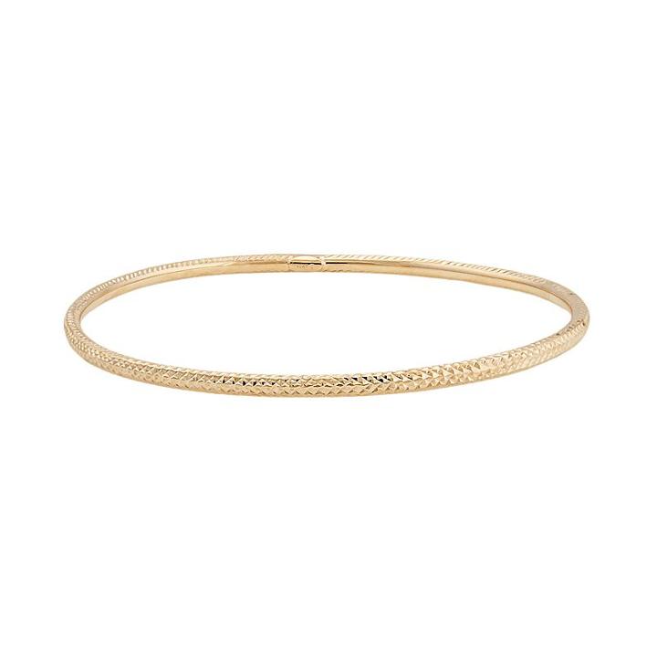 14k Gold Textured Bangle Bracelet, Women's, Yellow