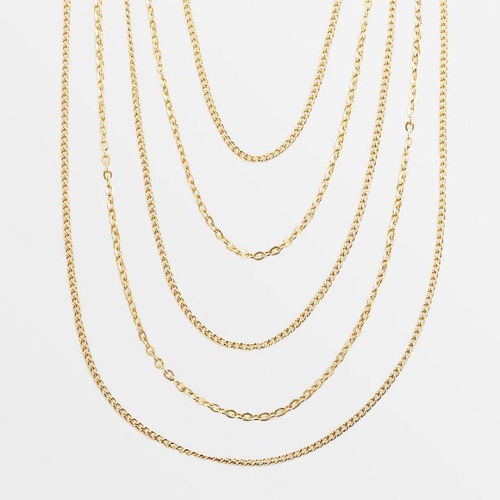 Elegante 18k Gold Over Brass Multistrand Necklace, Women's, Size: 17, Yellow