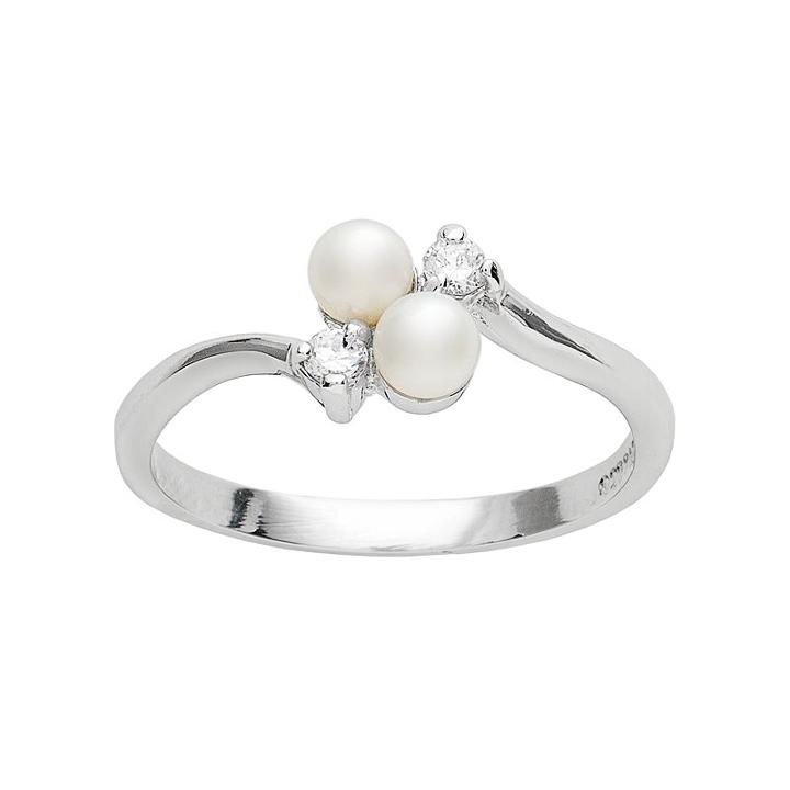 Sterling Silver Cultured Pearl Ring, Women's, Size: 9, White