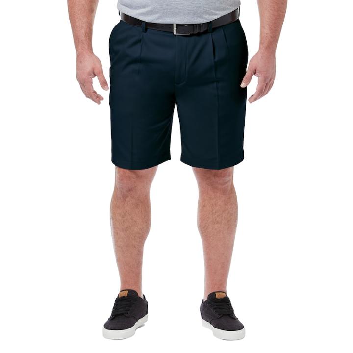 Big & Tall Haggar&reg; Cool 18&reg; Pro Classic-fit Pleated Shorts, Men's, Size: 44, Blue (navy)