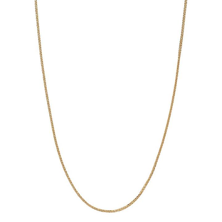 18k Gold Wheat Chain Necklace - 24 In, Women's, Size: 24, Yellow