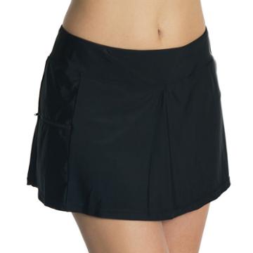 Women's Splashletics Solid Skirtini Bottoms, Size: Small, Black