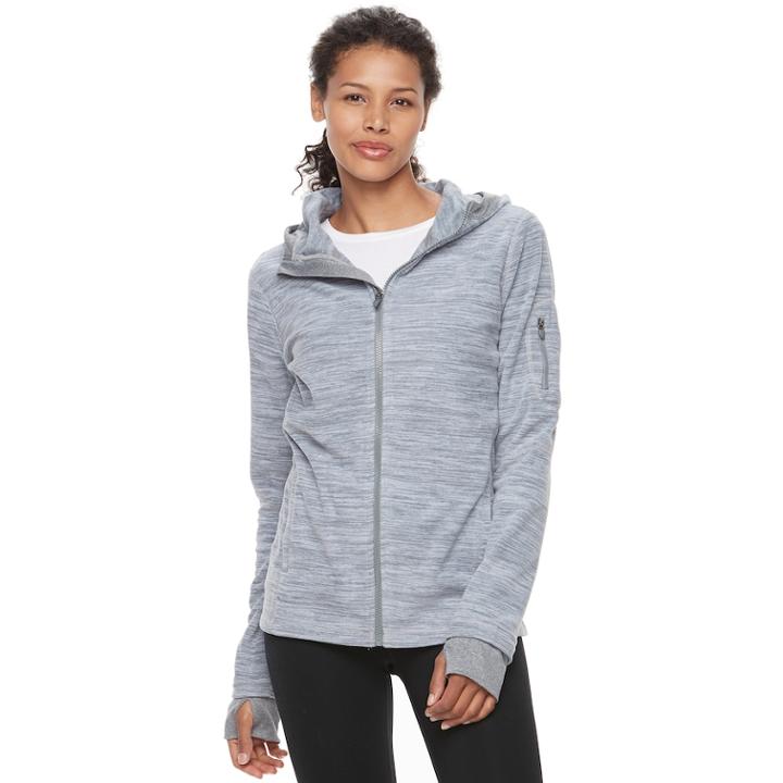 Women's Tek Gear&reg; Micro Fleece Zip-up Jacket, Size: Xl, Med Grey