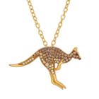 Animal Planet 18k Gold Over Silver Crystal Kangaroo Pendant, Women's, Size: 18, Brown