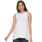 Women's Apt. 9&reg; Grommet Tank, Size: Medium, White