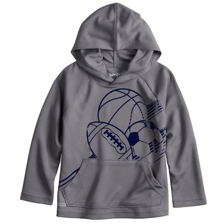 Toddler Boy Jumping Beans&reg; Mesh Graphic Pullover Hoodie, Size: 4t, Med Grey