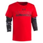 Boys 4-7 Under Armour Cloudy Mock-layer Logo Tee, Size: 6, Red