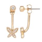 Lc Lauren Conrad Butterfly Front Back Earrings, Women's, Gold