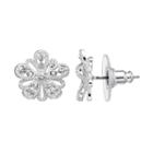 Lc Lauren Conrad Silver-tone Textured Flower Stud Earrings, Women's, Silver