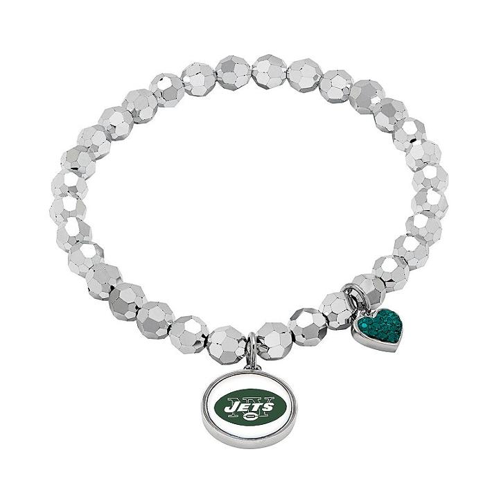 New York Jets Bead Stretch Bracelet, Women's, Size: 7, Green