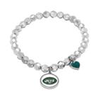 New York Jets Bead Stretch Bracelet, Women's, Size: 7, Green