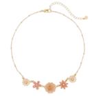 Lc Lauren Conrad Multi Flower Statement Necklace, Women's, Pink