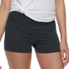 Juniors' So&reg; Yoga Shortie Shorts, Teens, Size: Medium, Dark Grey
