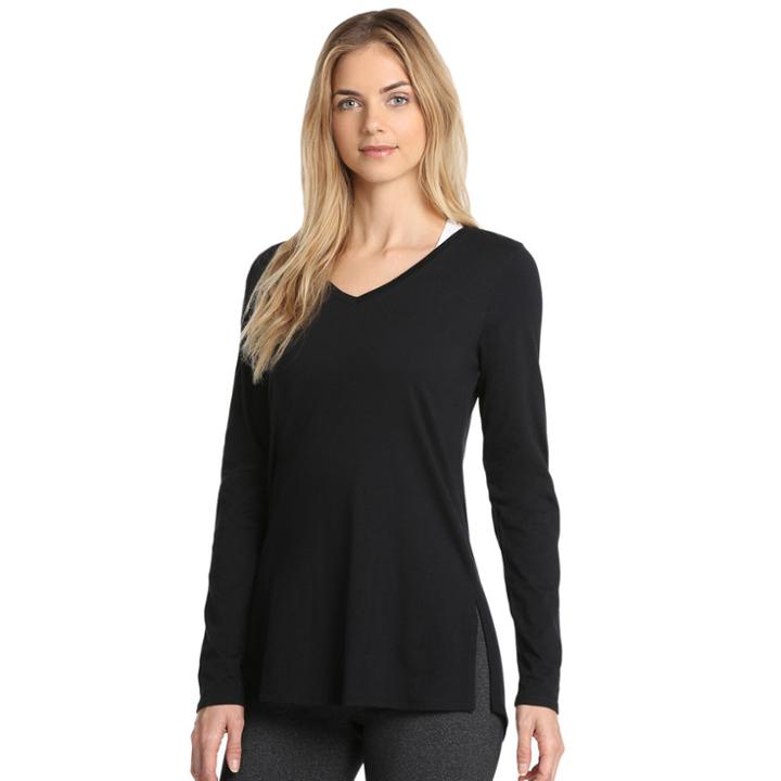 Women's Danskin Half Moon Long Sleeve Tee, Size: Small