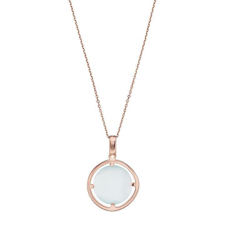 14k Rose Gold Over Silver Lab-created Blue Cat's-eye Circle Pendant, Women's, Size: 18
