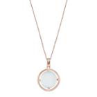 14k Rose Gold Over Silver Lab-created Blue Cat's-eye Circle Pendant, Women's, Size: 18