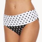 Women's Apt. 9&reg; Printed Fold-over Scoop Bikini Bottoms, Size: Xxl, Oxford