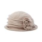 Scala Knit Wool Flower Cloche Hat, Women's, Brown