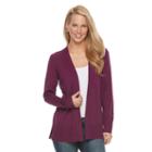Women's Croft & Barrow&reg; Heathered Open-front Cardigan, Size: Xl, Dark Pink