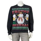 Men's Ugly Christmas Frothy The Snowman Sweatshirt, Size: Small, Black