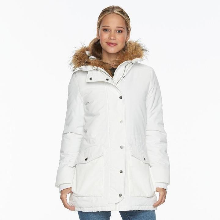 Women's Levi's Hooded Anorak Parka, Size: Medium, White