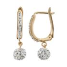 Crystal 14k Gold-bonded Sterling Silver Ball Drop Earrings, Women's, White