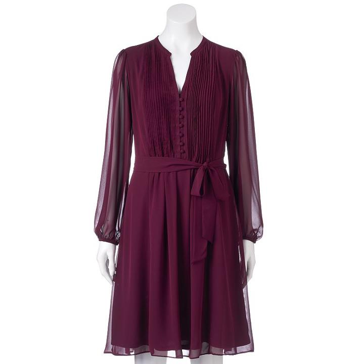 Women's Msk Pintuck Shirt Dress, Size: 10, Yellow Oth