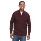 Men's Croft & Barrow&reg; Quarter-zip Sweater, Size: Large, Dark Red