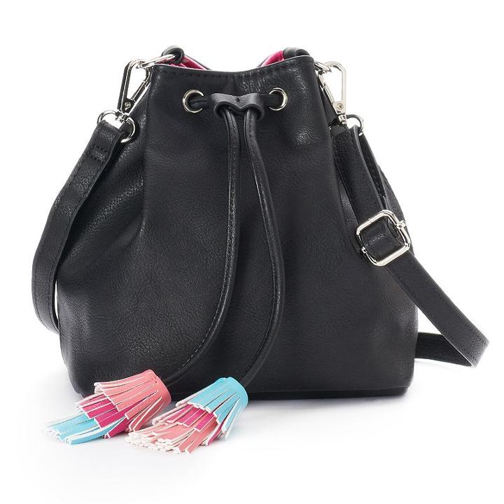 Candie's&reg; Lincoln Bucket Bag, Women's, Black