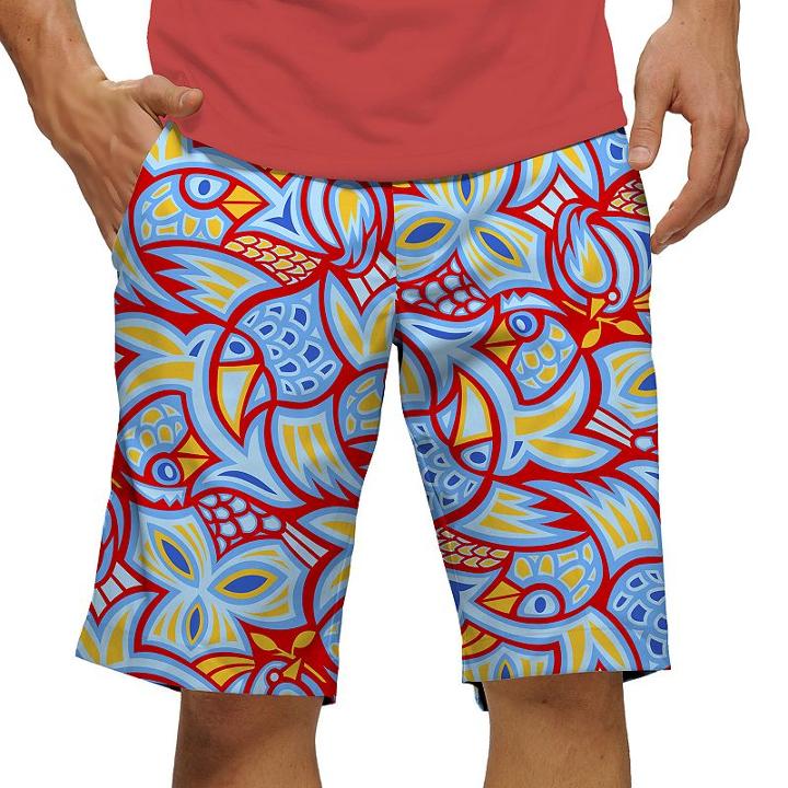 Men's Loudmouth Cock-a-doodle-doo Golf Shorts, Size: 34, Brt Red