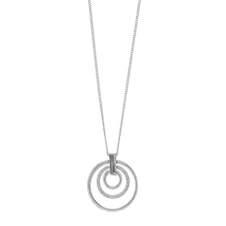 Mudd&reg; Long Concentric Circle Pendant Necklace, Women's, Silver