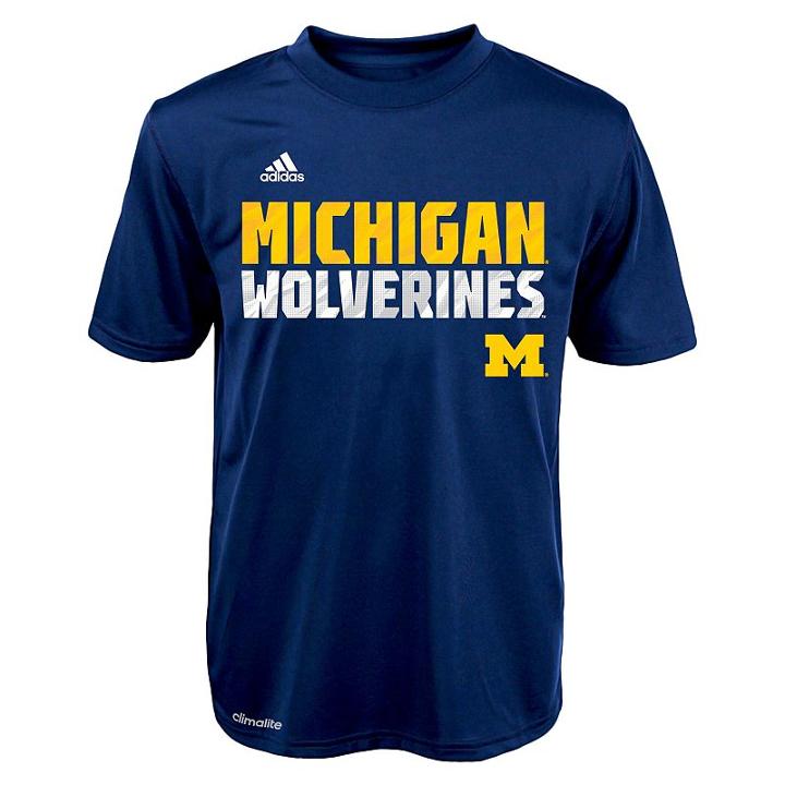 Boys 8-20 Adidas Michigan Wolverines Shock Energy Climalite Tee, Size: S(8), Blue