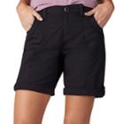 Women's Lee Melody Comfort Waist Poplin Roll-cuff Bermuda Shorts, Size: 18 Avg/reg, Black