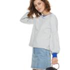 Women's Popsugar Colorblock Balloon-sleeve Sweatshirt, Size: Small, Grey