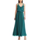 Women's Chaps Ruffle Maxi Dress, Size: 16, Green