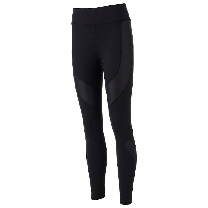 Juniors' So&reg; High Shine Pieced Leggings, Teens, Size: Medium, Black