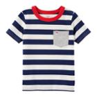 Boys 4-8 Carter's Striped Pocket Tee, Size: 4/5, Navy White