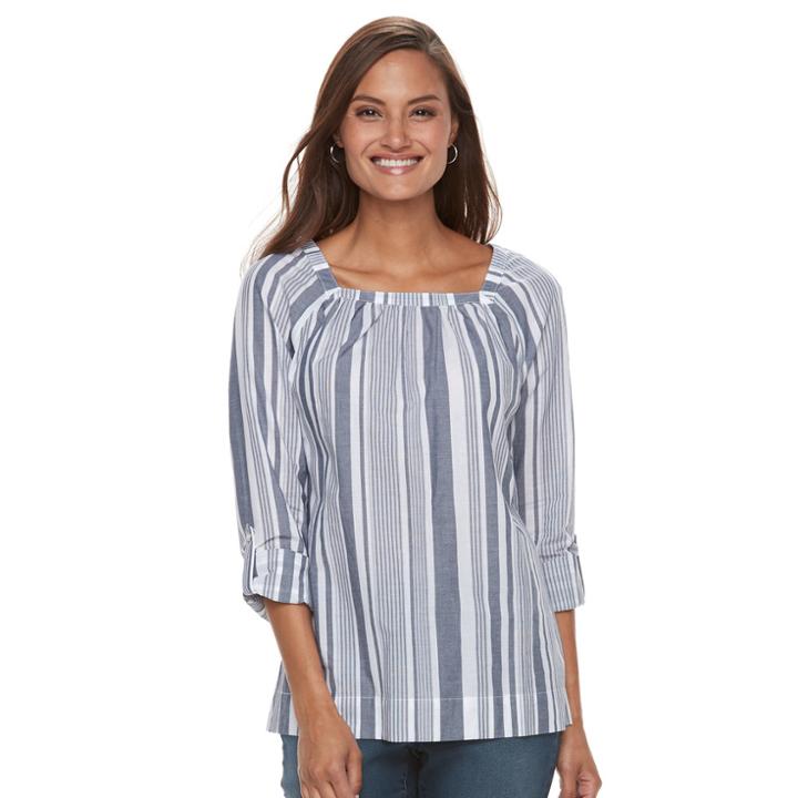 Women's Croft & Barrow® Patterned Tunic Top, Size: Xl, Natural
