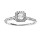 Simply Vera Vera Wang Diamond Halo Engagement Ring In 14k White Gold (1/2 Ct. T.w.), Women's, Size: 5.50