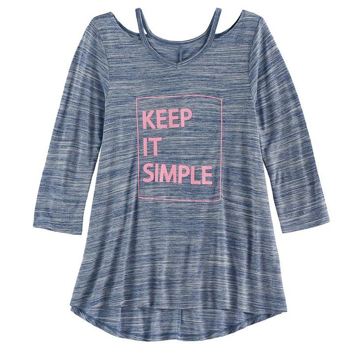 Girls 7-16 So&reg; 3/4-sleeve Strappy Legging Tee, Size: 12, Blue