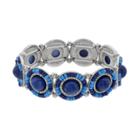 Blue Seed Bead Medallion Stretch Bracelet, Women's