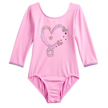Girls 4-14 Jojo Siwa Heart Dance Leotard By Danskin, Size: Medium, Dark Pink