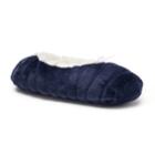 Women's Sonoma Goods For Life&trade; Textured Striped Fuzzy Babba Ballerina Slippers, Size: M-l, Blue (navy)