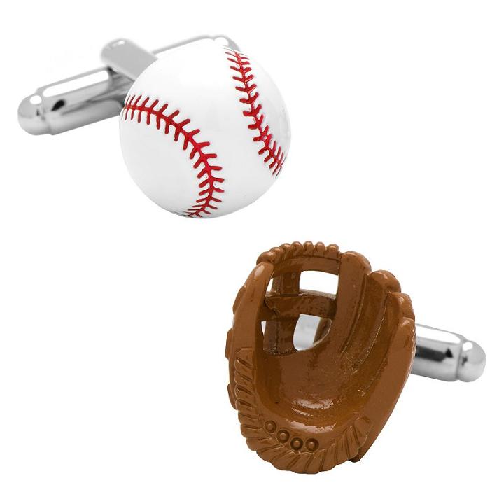 Baseball & Glove Cuff Links, Men's, Multicolor