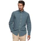 Men's Croft & Barrow&reg; Classic-fit Plaid Easy-care Button-down Shirt, Size: Medium, Dark Green
