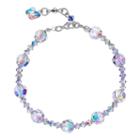 Crystal Avenue Silver-plated Crystal Bead Stretch Bracelet - Made With Swarovski Crystals, Women's, Size: 7, Multicolor
