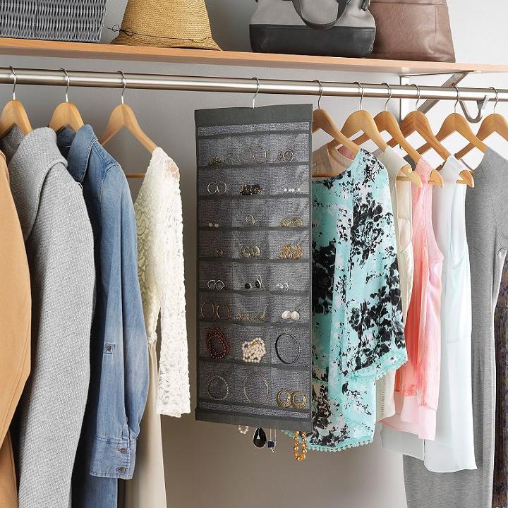 Whitmor Hanging Jewelry Organizer, Grey