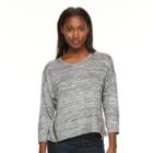 Women's Alex & Parker Drop-shoulder Zipper Tee, Size: Xl, Dark Grey