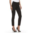 Women's Dana Buchman Ponte Skinny Ankle Pants, Size: Medium, Black