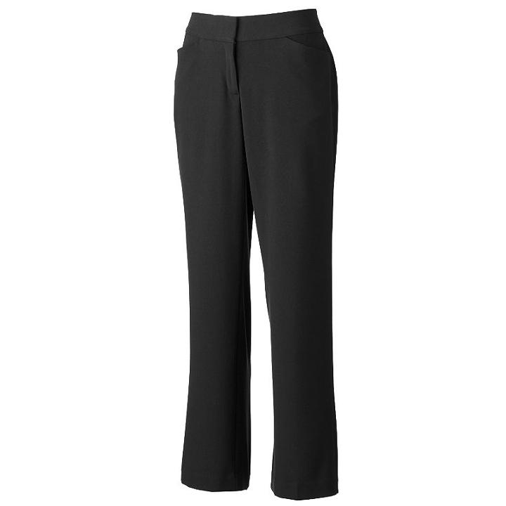 Women's Dana Buchman Curvy Fit Dress Pants, Size: 12 Short, Black